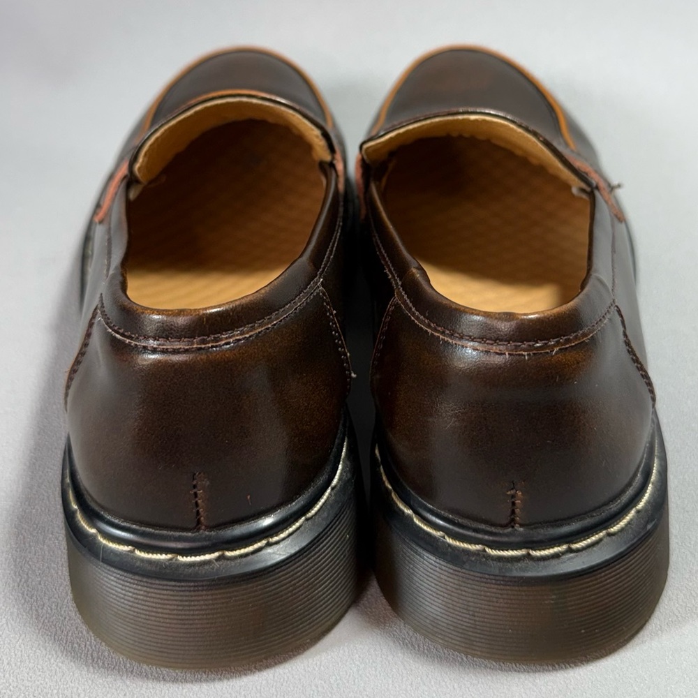 MZDL Meizudongli Brown Leather Handmade Chunky Penny Loafers NWOT - Picture 4 of 14